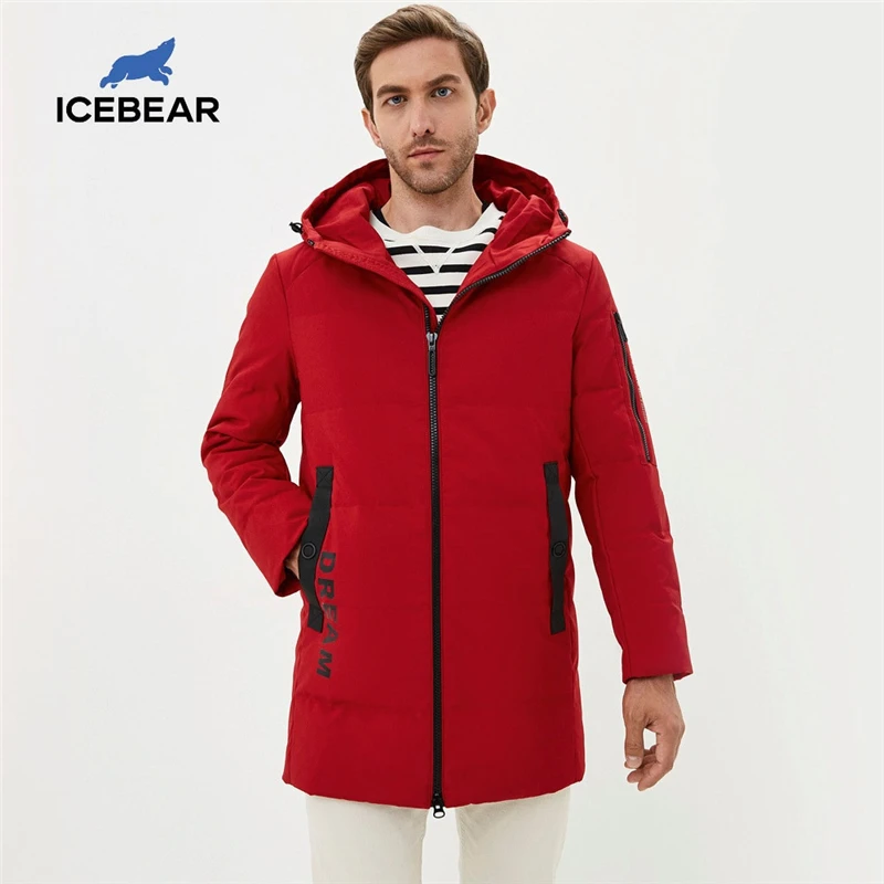Icebear 2020 новые зимние мужские пуховики с капюшоном модное зимнее пальто мужская