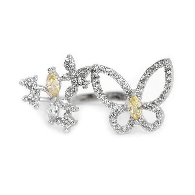 2020 New Fashion Design Women Open Ring Silver Color Cute Butterfly Zircon Ring Female Simple Sweet Adjustable Ring Gift Jewelry
2020 New Fashion Design Women Open Ring Silver Color Cute Butterfly Zircon Ring Female Simple Sweet Adjustable Ring Gift Jewelry