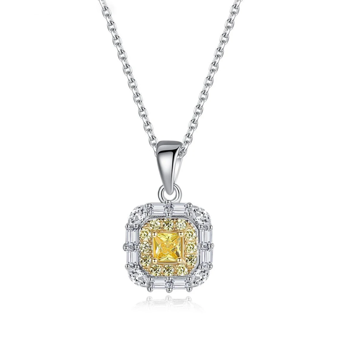 MetJakt S925 Sterling Silver Square Inlaid Citrine Pendant Fashion Simple Elegant Women's Necklace
MetJakt S925 Sterling Silver Square Inlaid Citrine Pendant Fashion Simple Elegant Women's Necklace
