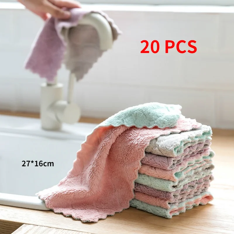 20pcs Super Absorbent Microfiber Dish Cloth High-efficiency Tableware Household Cleaning Towel Kitchen Tools Gadgets
20pcs Super Absorbent Microfiber Dish Cloth High-efficiency Tableware Household Cleaning Towel Kitchen Tools Gadgets