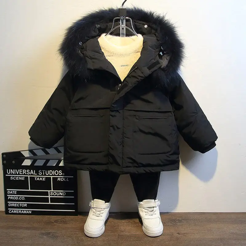 Winter Kids Clothes Boys Coat Baby Fur Collar Hooded Cotton Thickened Warm Jacket For Children's Outwears Boys Tops 2-8Years
Winter Kids Clothes Boys Coat Baby Fur Collar Hooded Cotton Thickened Warm Jacket For Children's Outwears Boys Tops 2-8Years