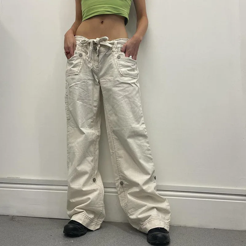 Low Waist Y2K Wide Leg Jeans Women Lace Up Baggy Pockets Denim Pants Grunge Streetwear Vintage Fashion Casual Oversized Trousers
Low Waist Y2K Wide Leg Jeans Women Lace Up Baggy Pockets Denim Pants Grunge Streetwear Vintage Fashion Casual Oversized Trousers