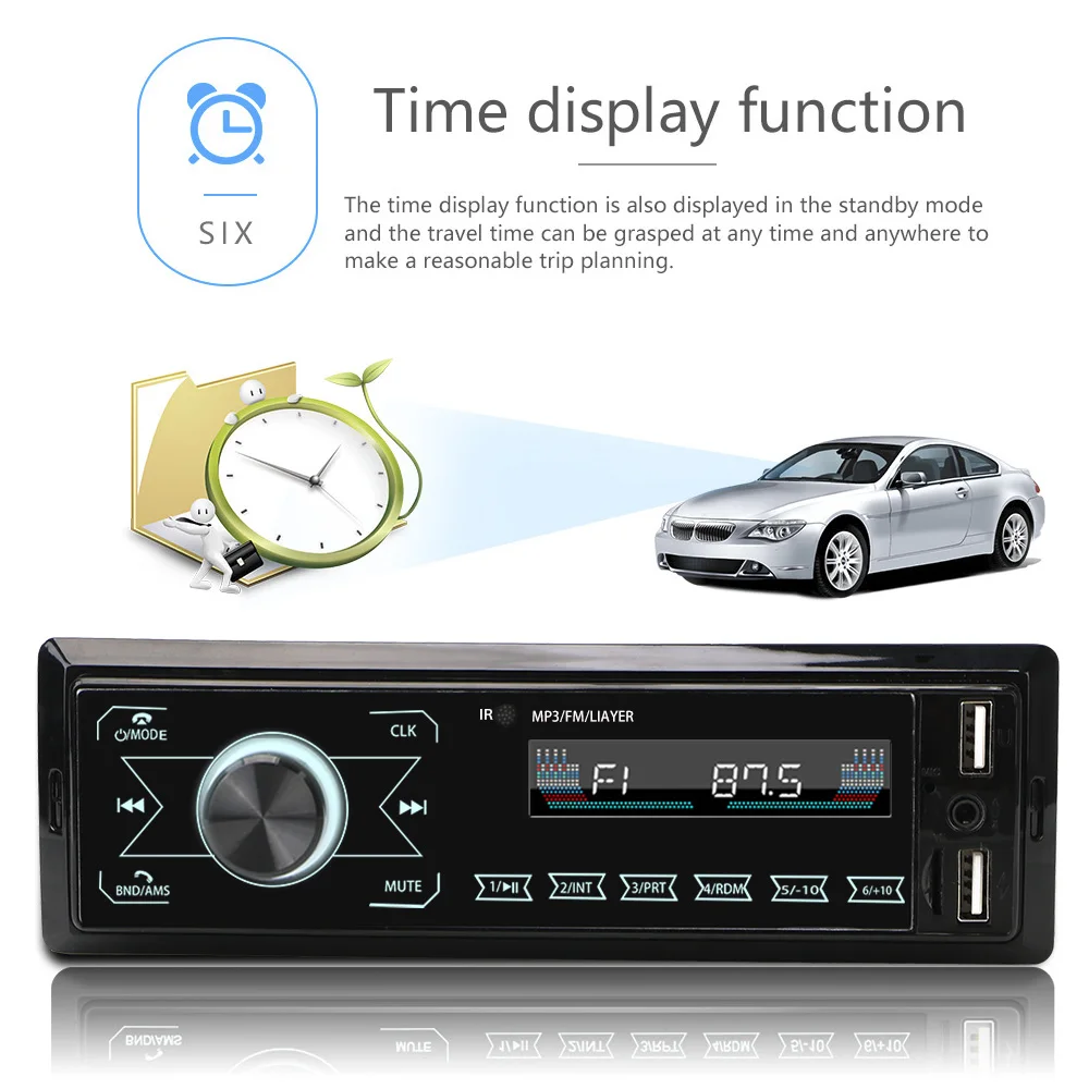 Bluetooth Handsfree Dual USB FM Colorful Touch Car MP3 Player 1 Din Music USB/SD with In Dash AUX Input Car Audio Radio Stereo
Bluetooth Handsfree Dual USB FM Colorful Touch Car MP3 Player 1 Din Music USB/SD with In Dash AUX Input Car Audio Radio Stereo