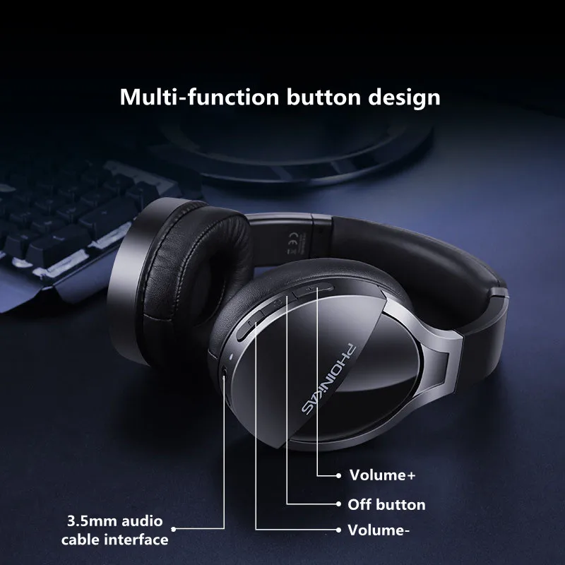 New arrival head-mounted wireless bluetooth headphones with mic intelligent noise reduction HiFi music game headset 
New arrival head-mounted wireless bluetooth headphones with mic intelligent noise reduction HiFi music game headset