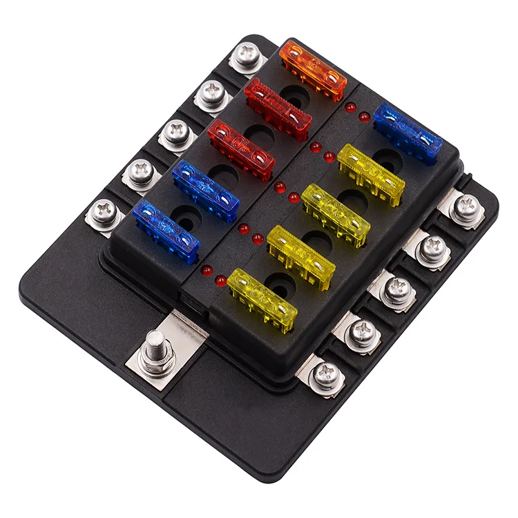 CAR TRUCK 12V/24V 20A/15A/10A/5A 10Way Standard Blade Fuse Box With LED Failure Warning Indicator Lights Block Holder
CAR TRUCK 12V/24V 20A/15A/10A/5A 10Way Standard Blade Fuse Box With LED Failure Warning Indicator Lights Block Holder