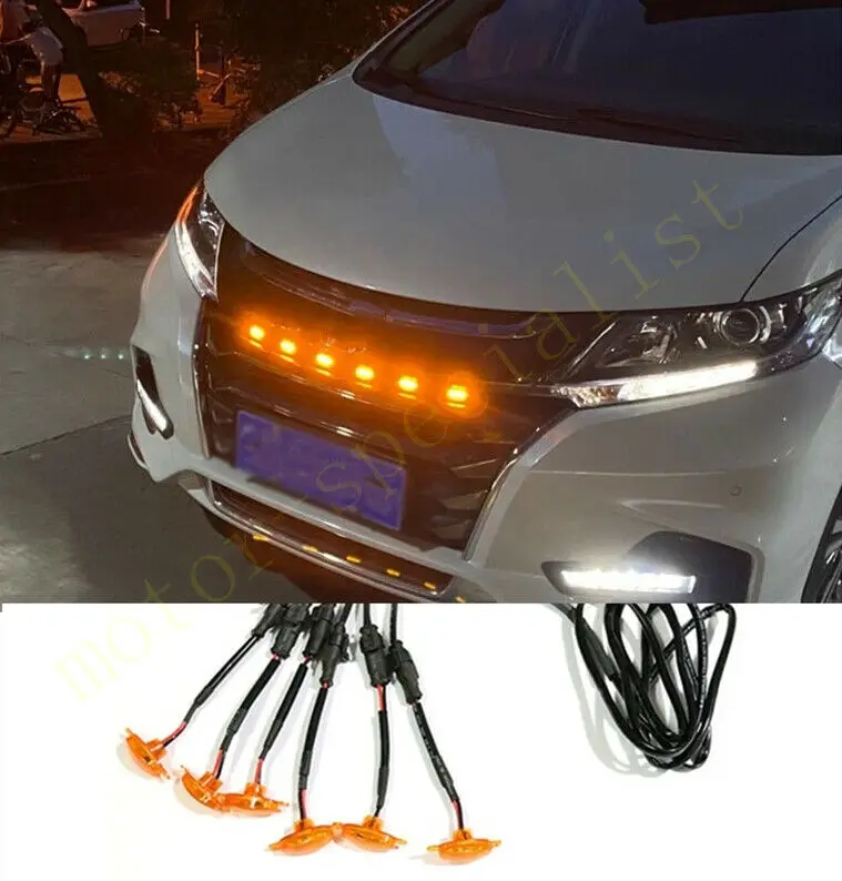 6pcs LED Car Front Grille LED Amber Light Raptor Style Light Kit Decor W/ Wire Speed For Honda Odyssey 2010-2017
6pcs LED Car Front Grille LED Amber Light Raptor Style Light Kit Decor W/ Wire Speed For Honda Odyssey 2010-2017