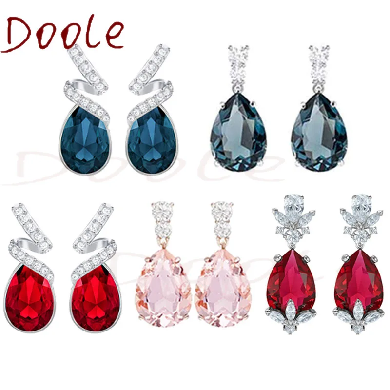 2021 Fashion Jewelry High Quality SWA Luxury Charming LAUREEN Blue Red Crystal Ribbon Drop Earrings Pierced Earrings Women
2021 Fashion Jewelry High Quality SWA Luxury Charming LAUREEN Blue Red Crystal Ribbon Drop Earrings Pierced Earrings Women