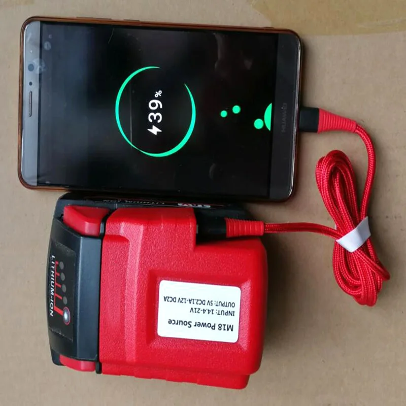 Oein USB Battery Adapter for Milwaukee M18 49-24-2371 Li-ion Battery Power Source DC 12V Phones iPads Radios Charger Adapter
Oein USB Battery Adapter for Milwaukee M18 49-24-2371 Li-ion Battery Power Source DC 12V Phones iPads Radios Charger Adapter