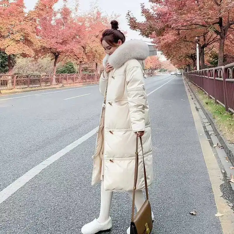 2020 Long Padded Women's Winter Parka with Real Fur Collar Oversize Female Winter Coat White Duck Down Jacket Korean Plus Size
2020 Long Padded Women's Winter Parka with Real Fur Collar Oversize Female Winter Coat White Duck Down Jacket Korean Plus Size