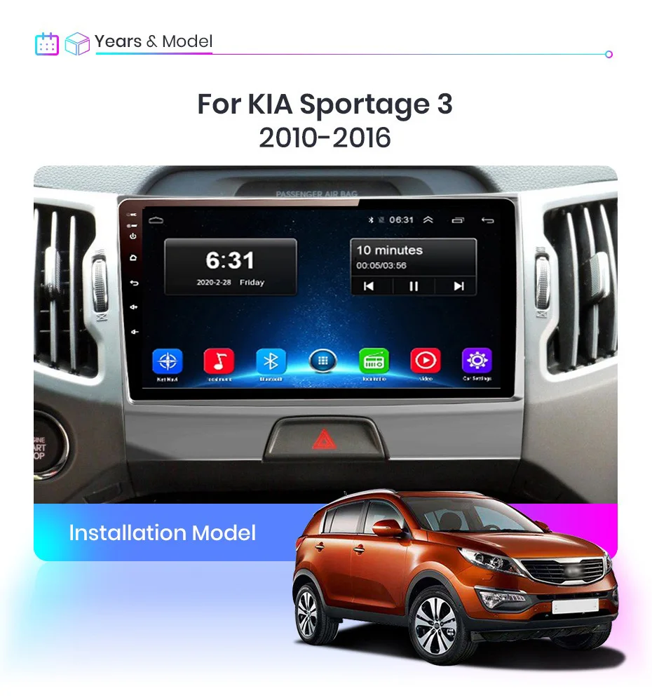 Автомагнитола для KIA Sportage, мультимедийный проигрыватель на Android, с GPS, Wi-Fi, для KIA Sportage 2010, 2011, 2012, 2013, 2014, 2016, 2015, 2Din
Автомагнитола для KIA Sportage, мультимедийный проигрыватель на Android, с GPS, Wi-Fi, для KIA Sportage 2010, 2011, 2012, 2013, 2014, 2016, 2015, 2Din