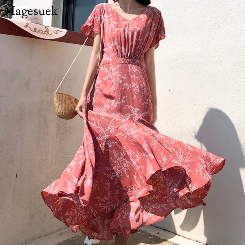 New Summer Dress Women Short Sleeve Sexy Elegant Chiffon Floral Dress Women Irregular Trumpet V-neck Long Dresses Vestidos 10178
New Summer Dress Women Short Sleeve Sexy Elegant Chiffon Floral Dress Women Irregular Trumpet V-neck Long Dresses Vestidos 10178