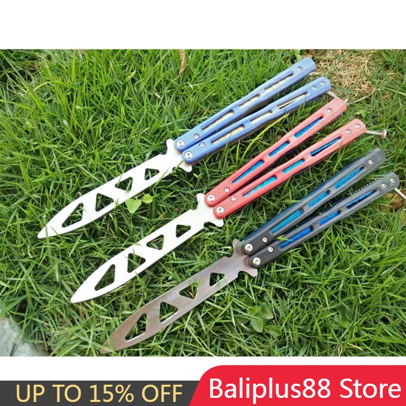 

Theone BM51 Butterfly Knife Trainer Bushings Sandwich G10+Titanium Handle D2 OSP Blade Hunting EDC Pocket Tactical Knife Gift