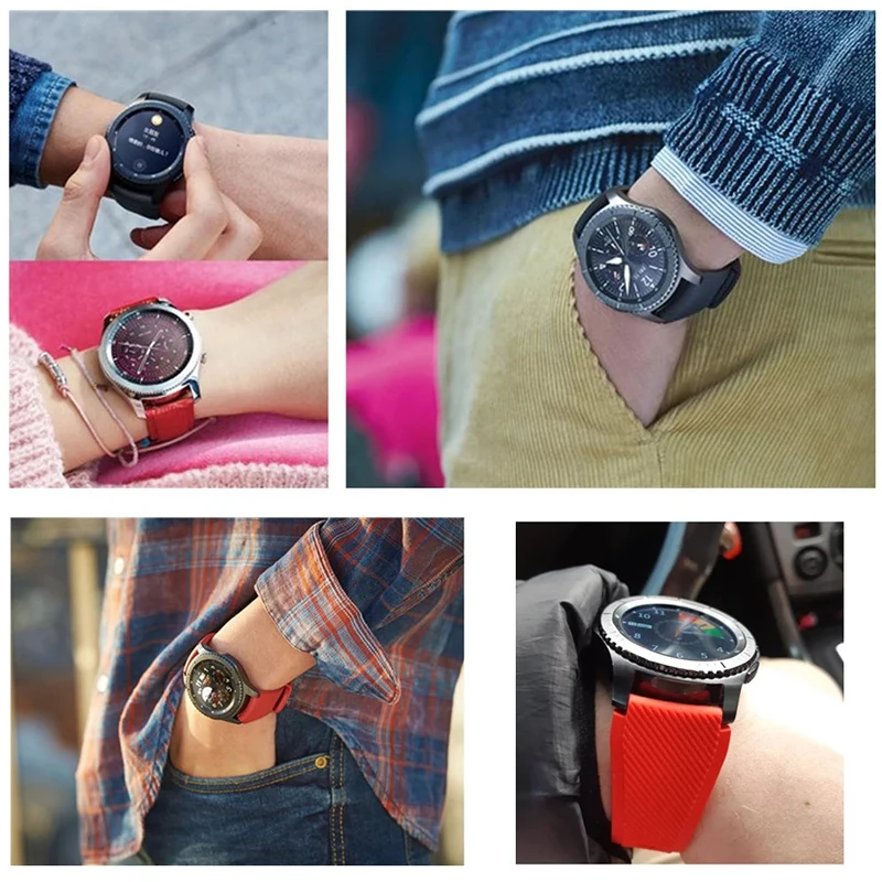 Ремешок для Samsung Galaxy Watch 4 42 46 3 41 45 мм gear S2 S3 браслет huawei GT 2 E Amazfit Garmin series 20 22
