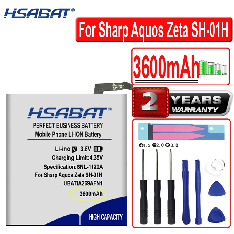 Аккумулятор высокой емкости HSABAT 3600 мАч UBATIA269AFN1 для Sharp Aquos Zeta SH-01H SH04H 506SH AQUOS P1 P1X |
