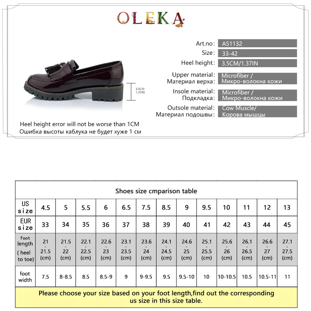 OLEKA New 2020 Brogue Shoes Woman Flats Fringe Strange Heelcasual Spring/autumn Flats Round Toe Fashion Style AS1132
OLEKA New 2020 Brogue Shoes Woman Flats Fringe Strange Heelcasual Spring/autumn Flats Round Toe Fashion Style AS1132