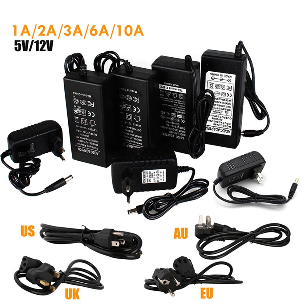AC to DC Power Supply Adapter 110-240V 12V 1A 2A 3A 5A 6A 10A Adapter Universal Charger LED Light Strip Plug CCTV Power Adapter
AC to DC Power Supply Adapter 110-240V 12V 1A 2A 3A 5A 6A 10A Adapter Universal Charger LED Light Strip Plug CCTV Power Adapter