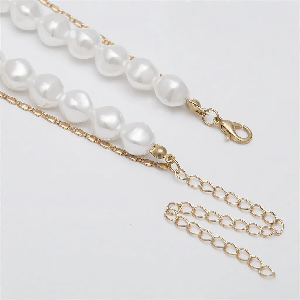 Female Elegant Personality Mix Necklace Multi Layer Profiled Pearl Rice Beads Collar Chain For Women Jewelry necklace women | Украшения и