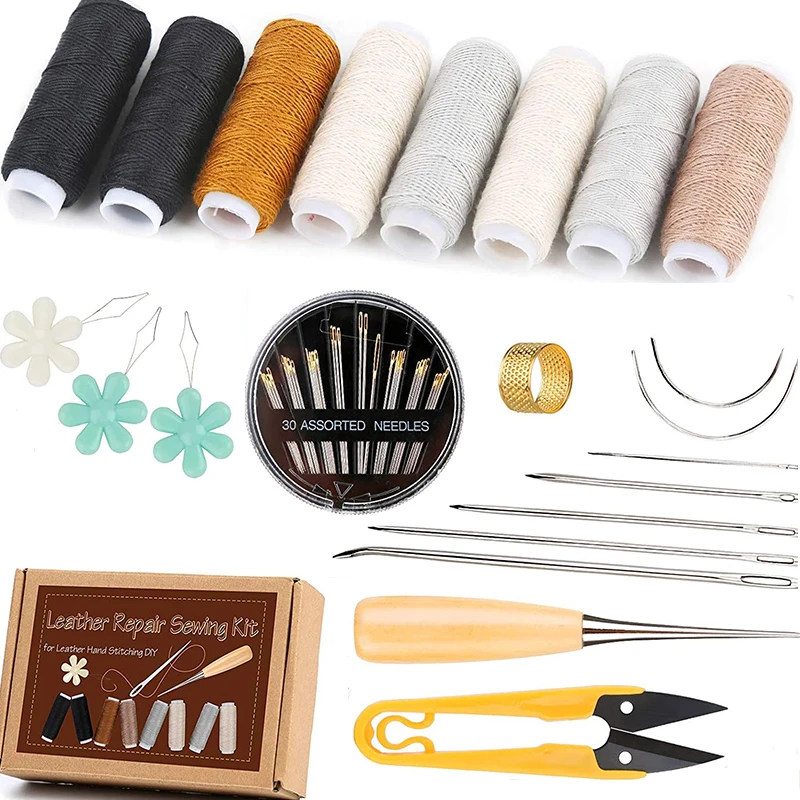 LMDZ Leather Stitching Tools Set Sewing Special Needles Awl 54 Yards Waxed Thread for DIY Handmade Craft Supplies Accessories
LMDZ Leather Stitching Tools Set Sewing Special Needles Awl 54 Yards Waxed Thread for DIY Handmade Craft Supplies Accessories