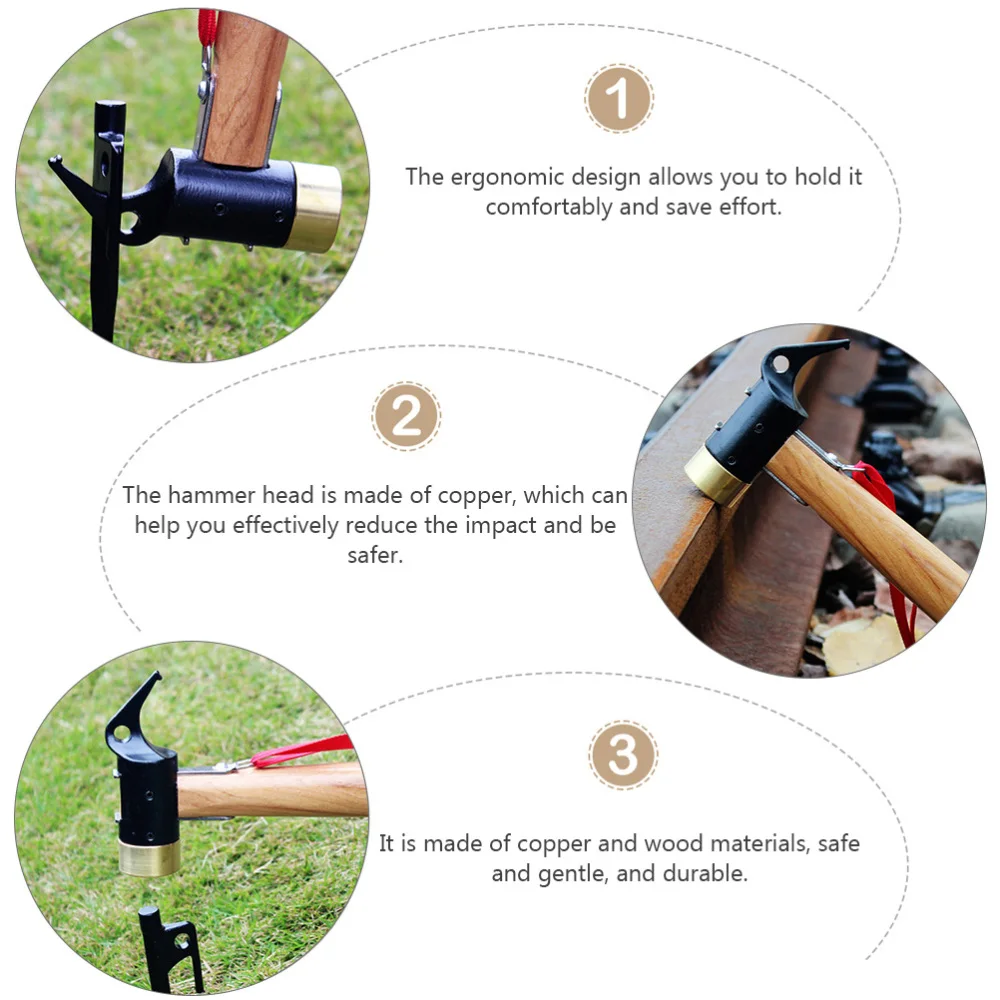 1 Set Outdoor Camping Hammer Practical Copper Hammer Multifunctional Hammer
1 Set Outdoor Camping Hammer Practical Copper Hammer Multifunctional Hammer