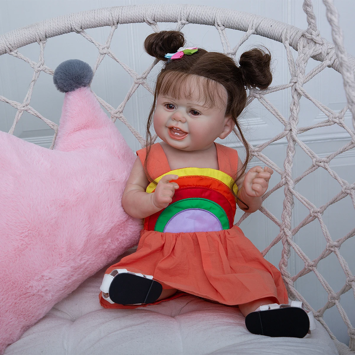 KEIUMI 22 Inch Cute Full Silicone Baby Dolls That Look Real Baby Kid Dress Up Alive Reborn Rainbow Skirt For Children's Gift
KEIUMI 22 Inch Cute Full Silicone Baby Dolls That Look Real Baby Kid Dress Up Alive Reborn Rainbow Skirt For Children's Gift