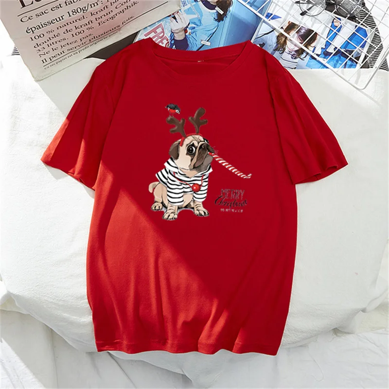 Suitable All Seasons Merry Christmas Dogs Graphic Red Print T-shirt Women Harajuku Cartoon Tshirts Loose Short Sleeve Tops Tee
Suitable All Seasons Merry Christmas Dogs Graphic Red Print T-shirt Women Harajuku Cartoon Tshirts Loose Short Sleeve Tops Tee