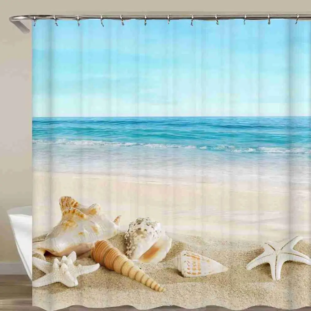Sea Beach Shell Starfish Shower Bathroom Curtain Waterproof Fabric With Hook 72x72 Inch
Sea Beach Shell Starfish Shower Bathroom Curtain Waterproof Fabric With Hook 72x72 Inch