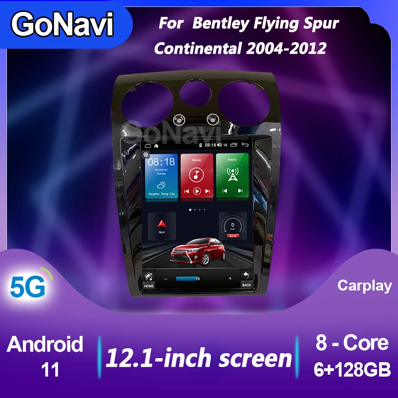 

GoNavi Car Radio For Bentley Flying Spur Continental 12.1" Android 11 Stereo receiver Central Multimedia Player Gps 2004-2012