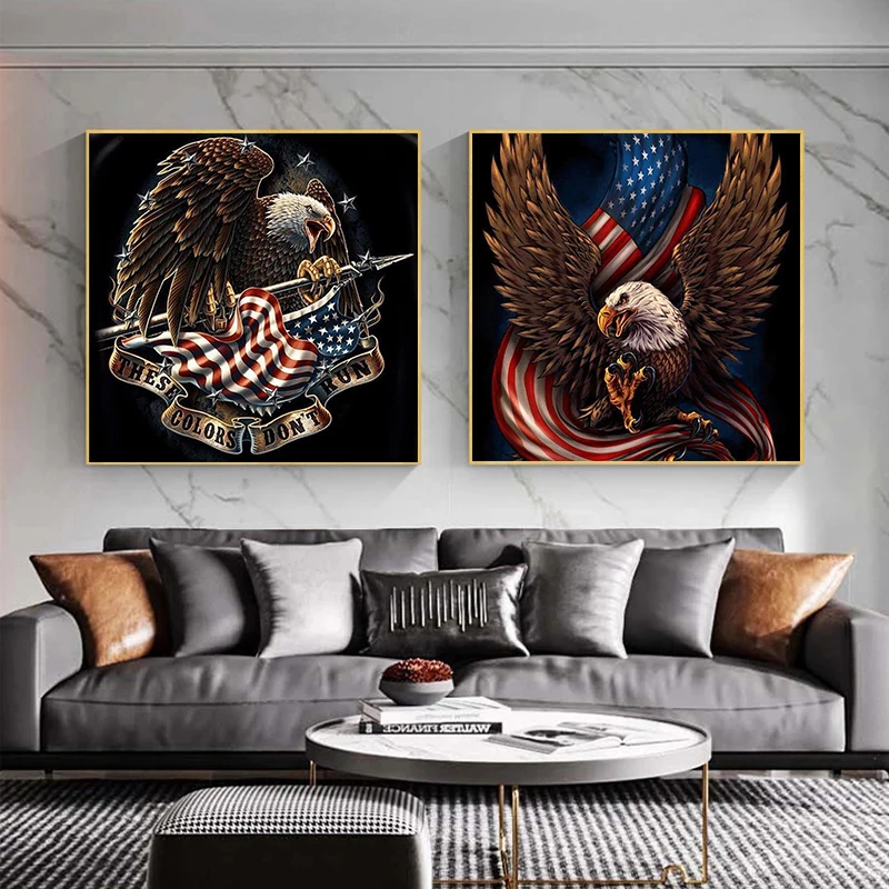 American Bald Eagle Soldier and Flag Canvas Painting HD Poster Prints Wall Art Picture for Modern Living Room Home Decoration
American Bald Eagle Soldier and Flag Canvas Painting HD Poster Prints Wall Art Picture for Modern Living Room Home Decoration