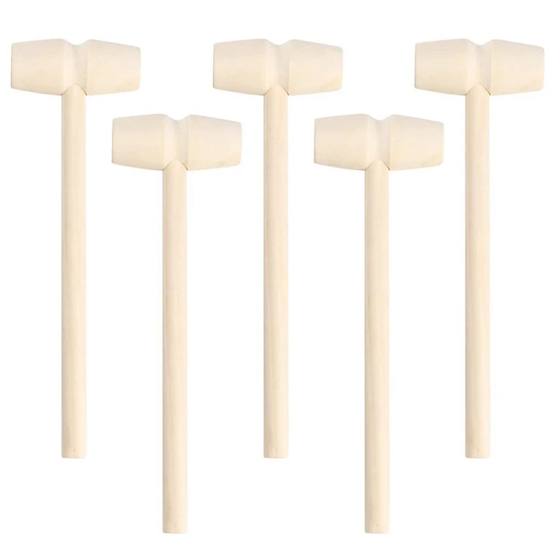 

30Pcs Wooden Hammer Lobster Shellfish Crab Hardwood Mallet Gavel Toy for Boys Girls Leather Craft Jewelry Making