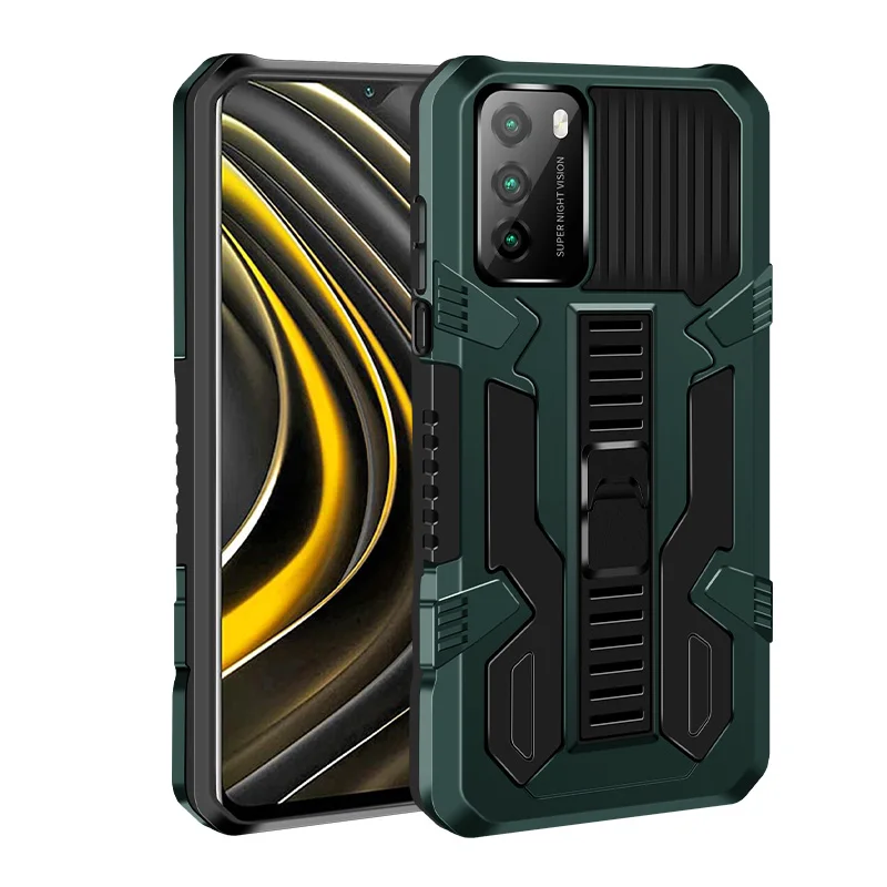 

Shockproof Armor Bracket Protective Phone Case Strong Anti-Drop Kickstand Back Cover For Xiaomi 11T-Lite 10T 11-Lite 11X 10T-PRO