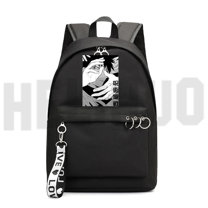 Jujutsu Kaisen Рюкзак Kawaii школьные сумки для девочек-подростков Mochila женские дорожные сумки Kawaii с цепочками Softback Zipper Bookbag