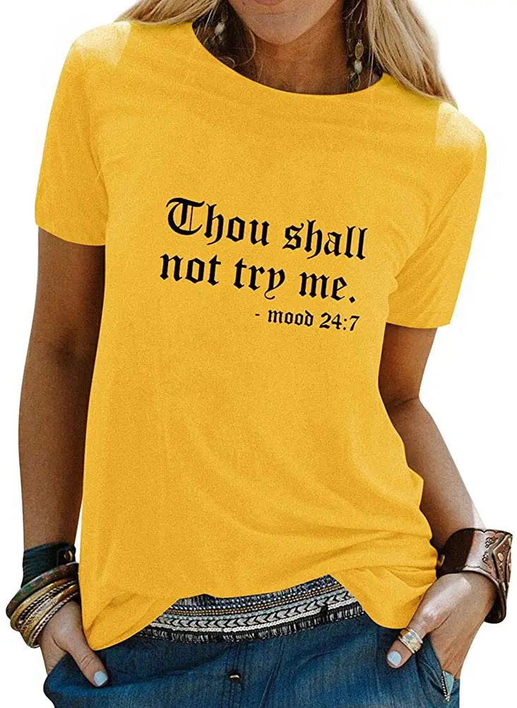 Women Summer Tops T-shirt Tee Shirt Nlife Thou Shall Not Try Me Oversized Sweatershirt Graphic Tee Shirt for Womens Fall Tops
Women Summer Tops T-shirt Tee Shirt Nlife Thou Shall Not Try Me Oversized Sweatershirt Graphic Tee Shirt for Womens Fall Tops