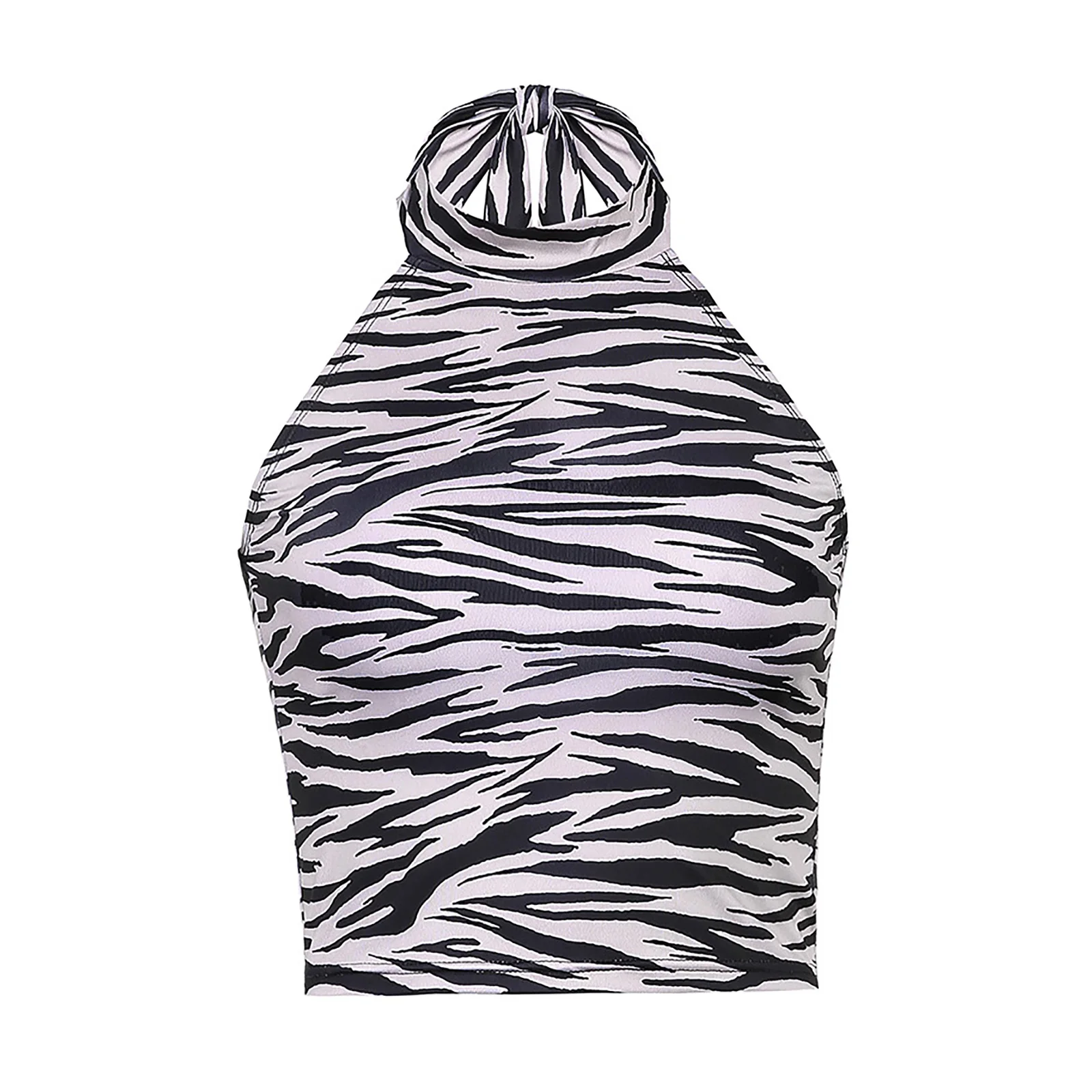 Womens Sexy Halter Camisole Summer Personality Zebra Pattern Round Neck Bandage Exposed Navel Tops
Womens Sexy Halter Camisole Summer Personality Zebra Pattern Round Neck Bandage Exposed Navel Tops