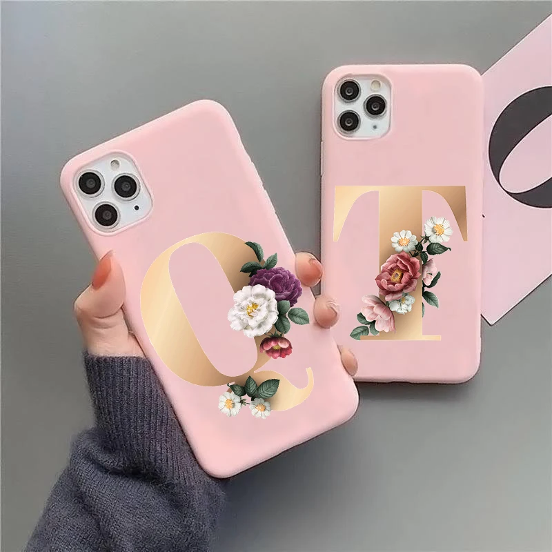 Floral Gold English Initial Alphabet Pink Soft Silicone Cover For iPhone 12 13 Mini 12 13 Pro Max Soft silicone TPU Phone Case
Floral Gold English Initial Alphabet Pink Soft Silicone Cover For iPhone 12 13 Mini 12 13 Pro Max Soft silicone TPU Phone Case