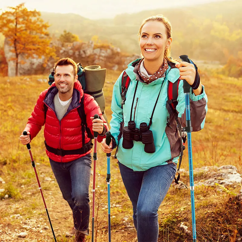 Naturehike складной регулируемый трекинговые палки Алюминий сплав 5-секционный для