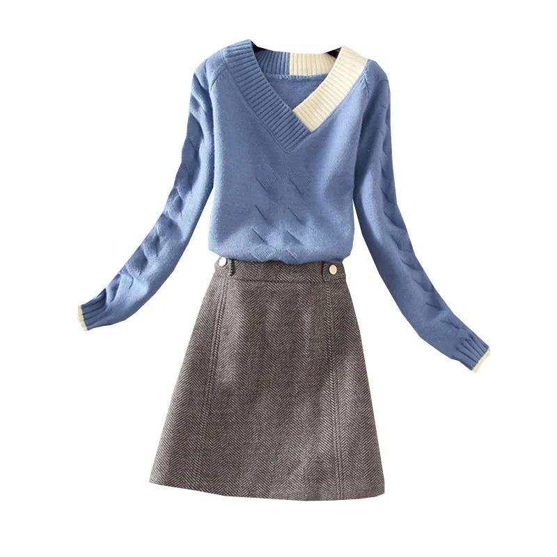 2020 winter new skirts suits for women knitted sweaters pullovers and plaid skirts lady elegant skirt suits top quality
2020 winter new skirts suits for women knitted sweaters pullovers and plaid skirts lady elegant skirt suits top quality