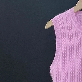 Свитер Женский вязаный, без рукавов, с круглым вырезом, весна-осень 2021 
Свитер Женский вязаный, без рукавов, с круглым вырезом, весна-осень 2021