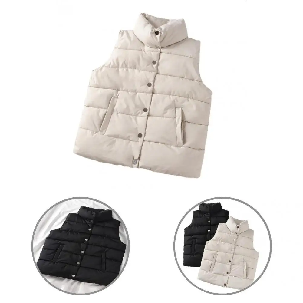 Buttons Stylish Solid Color Extra Thick Women Vest Wear Resistant Waistcoat Single-breasted for Outdoor
Buttons Stylish Solid Color Extra Thick Women Vest Wear Resistant Waistcoat Single-breasted for Outdoor