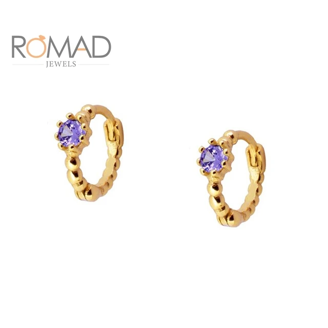 ROMAD Small Round Gold Purple Zircon Hoop Earrings For Women 2021 Trend 925 Sterling Silver Earrings Jewelry Pendientes Mujer 
ROMAD Small Round Gold Purple Zircon Hoop Earrings For Women 2021 Trend 925 Sterling Silver Earrings Jewelry Pendientes Mujer