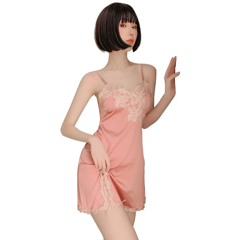 Water Soluble Flower Allure V Neck Embroidery Sexy Side Split Lace Strap Nightdress Home Clothes Simulation Silk Pijama Lingerie
Water Soluble Flower Allure V Neck Embroidery Sexy Side Split Lace Strap Nightdress Home Clothes Simulation Silk Pijama Lingerie