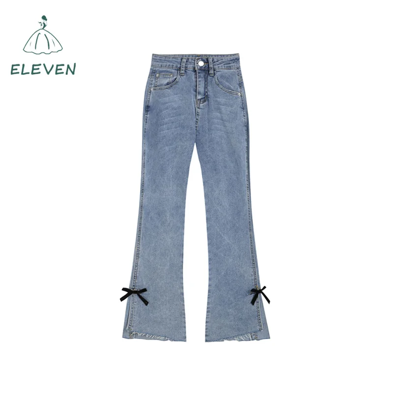 New Autumn and Winter Jeans Hot Ggirl Women's High-waist Straight-leg Pants Slit Bow Knot Micro-Flared Cropped Trousers
New Autumn and Winter Jeans Hot Ggirl Women's High-waist Straight-leg Pants Slit Bow Knot Micro-Flared Cropped Trousers