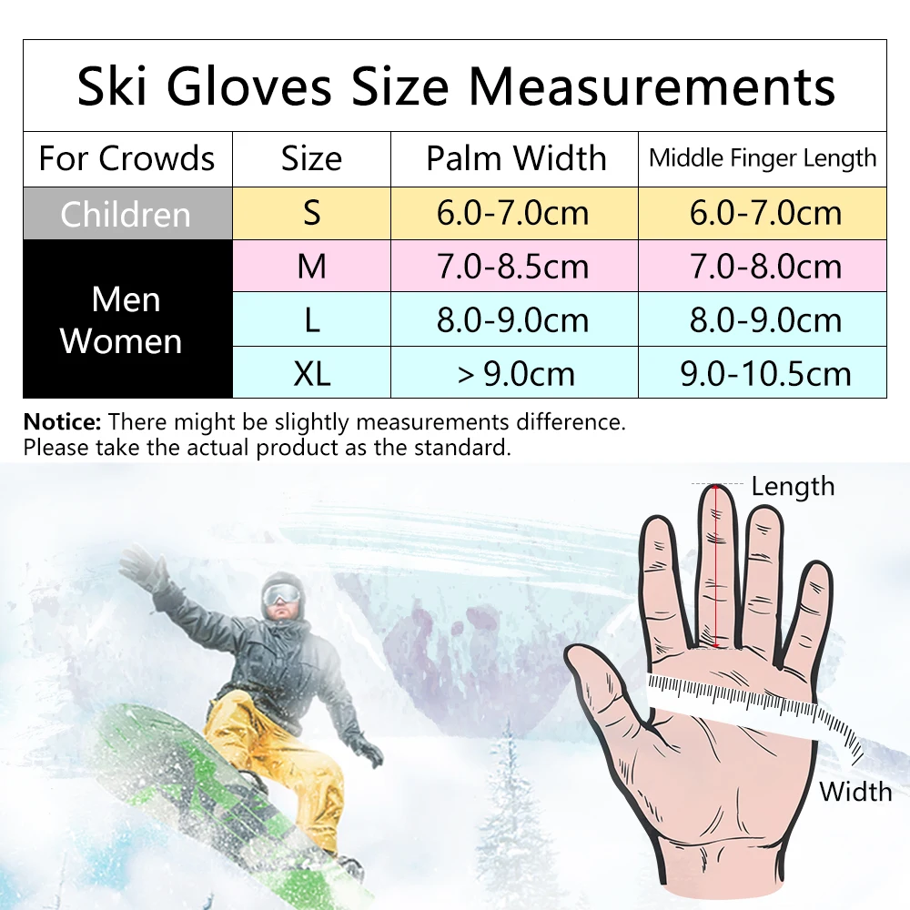Thermal Ski Gloves Men Women Winter Fleece Waterproof Warm Child Snowboard Snow Gloves 3 Fingers Touch Screen for Skiing Riding
Thermal Ski Gloves Men Women Winter Fleece Waterproof Warm Child Snowboard Snow Gloves 3 Fingers Touch Screen for Skiing Riding