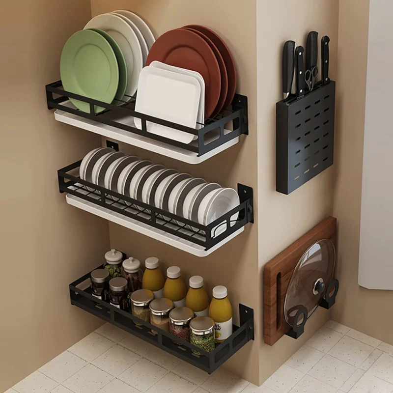 New Free Of Punch Kitchen Shelving Wall Hanging Knife Rack Cutting Board Dishes Seasoning Black Storage Rack
New Free Of Punch Kitchen Shelving Wall Hanging Knife Rack Cutting Board Dishes Seasoning Black Storage Rack