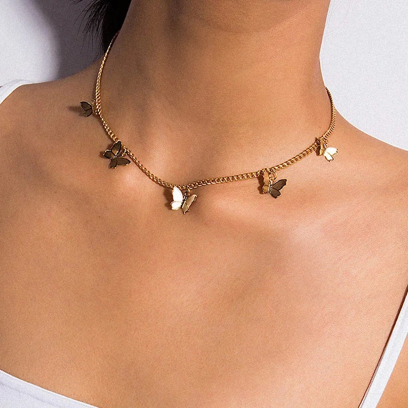 Fashion Cute Butterfly Pendant Necklaces For Women Girl Gold Color Link Chains Choker Collar Quality Jewelry Party Gift Hot Sale
Fashion Cute Butterfly Pendant Necklaces For Women Girl Gold Color Link Chains Choker Collar Quality Jewelry Party Gift Hot Sale