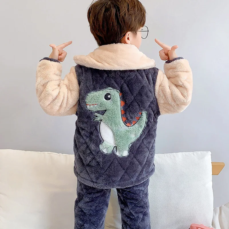 2021 Winter Flannel Pajamas Boy Thick Warm Loungewear Long Sleeve Velvet Sleepwear Kids Loose Warm HomeWear Suit
2021 Winter Flannel Pajamas Boy Thick Warm Loungewear Long Sleeve Velvet Sleepwear Kids Loose Warm HomeWear Suit