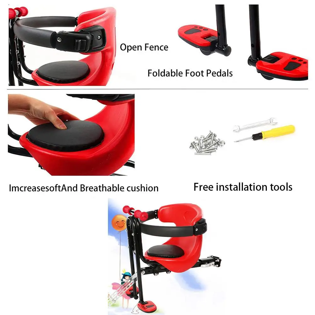 Bike Bicycle Baby Kids Seat Safety Child Front Seat Saddle With Backrest Foot Pedals For Mountain Road Bike Bicycle Baby Seat
Bike Bicycle Baby Kids Seat Safety Child Front Seat Saddle With Backrest Foot Pedals For Mountain Road Bike Bicycle Baby Seat