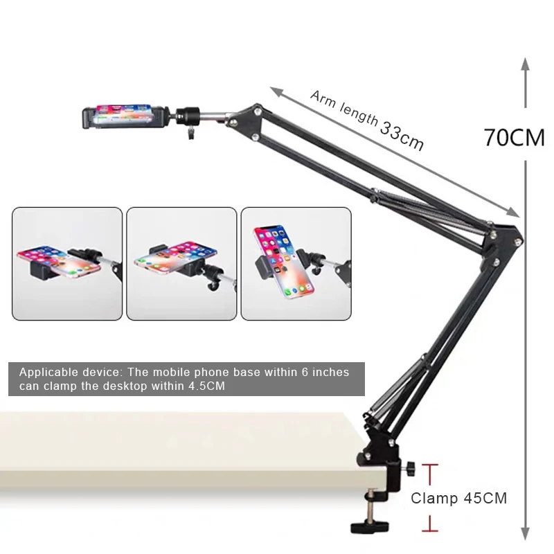 Universal Rotating Flexible Arm Mobile Phone Holder with Phone Clip and Cradle Head and LED Ring Light for Live Stream N
Universal Rotating Flexible Arm Mobile Phone Holder with Phone Clip and Cradle Head and LED Ring Light for Live Stream N