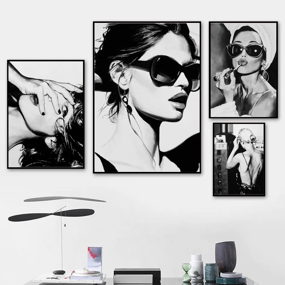 Paris Makeups Fashion Girl Black White Wall Art Canvas Painting Nordic Posters And Prints Wall Pictures For Living Room Decor
Paris Makeups Fashion Girl Black White Wall Art Canvas Painting Nordic Posters And Prints Wall Pictures For Living Room Decor