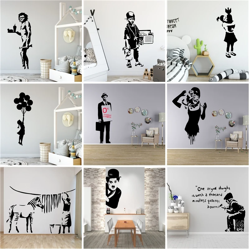 Classical Banksy Graffiti Vinyl Wall Stickers House Furnishing Decoration Wallsticker For Kids Rooms Bedroom Decor Decal Poster
Classical Banksy Graffiti Vinyl Wall Stickers House Furnishing Decoration Wallsticker For Kids Rooms Bedroom Decor Decal Poster