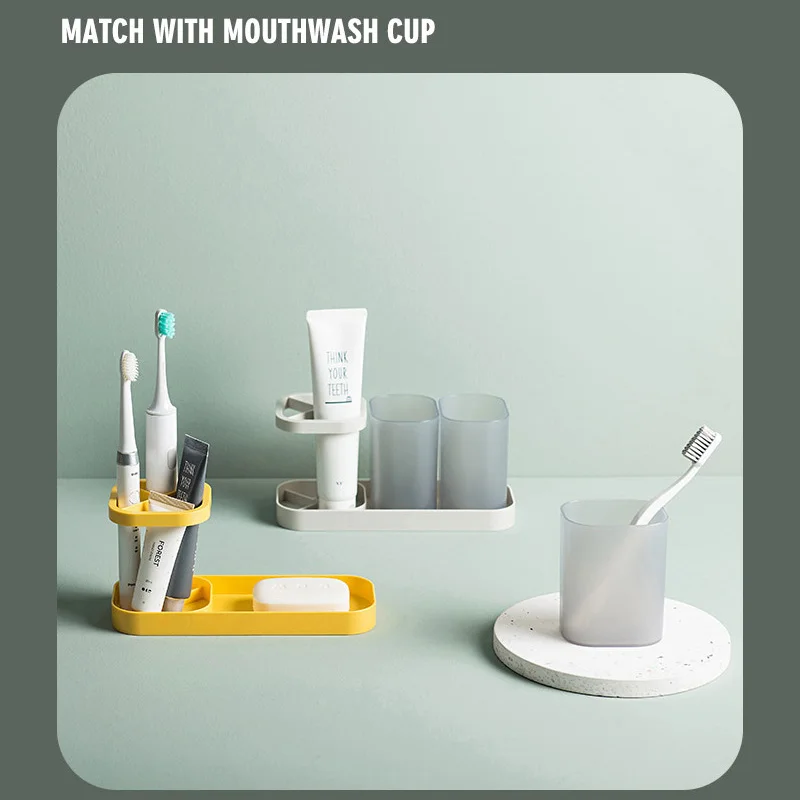 Mouthwash Cup Toothbrush Holder Household Soap Storage No Punching Mouthwash Cup Toothbrush Cup Suit Storage Holder Bathroom 
Mouthwash Cup Toothbrush Holder Household Soap Storage No Punching Mouthwash Cup Toothbrush Cup Suit Storage Holder Bathroom